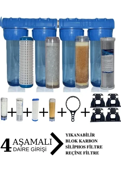Daire Bina Girişi 4 lü Hazne Filtre Seti - Görsel 2