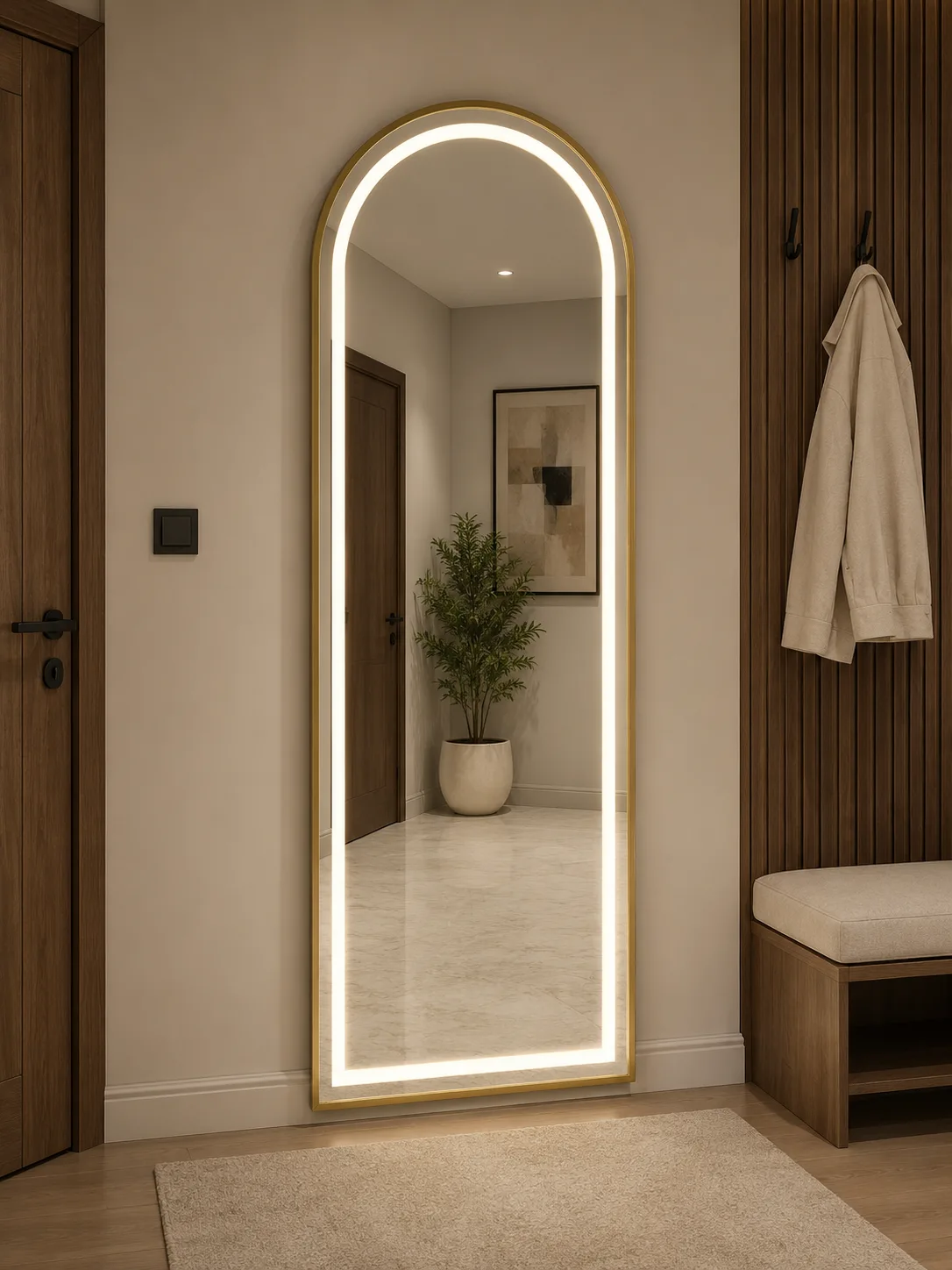 Dokunmatik Ledli Metal Ayna 180x60 cm