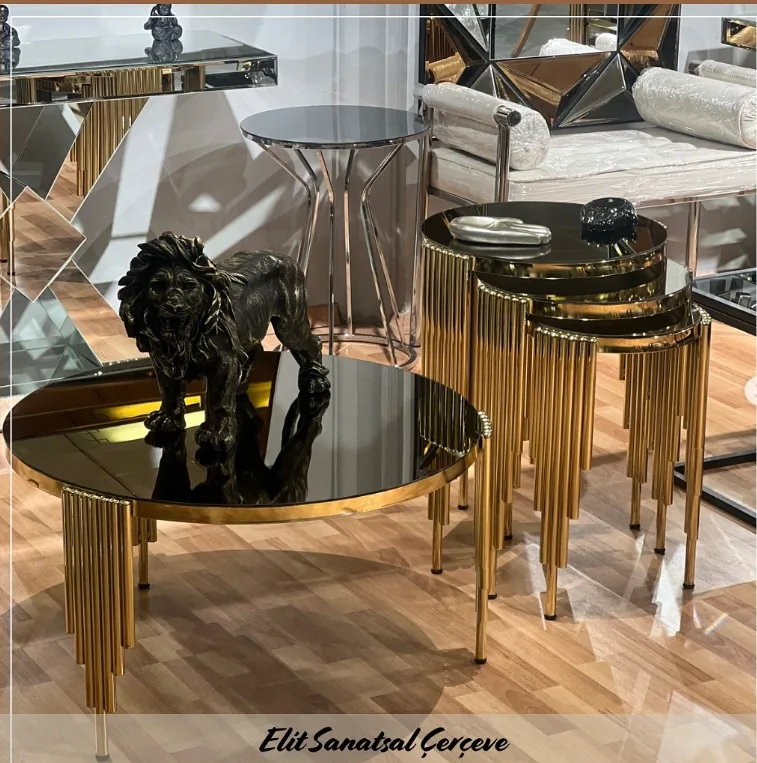 Gold Metal Sehpa Takımı