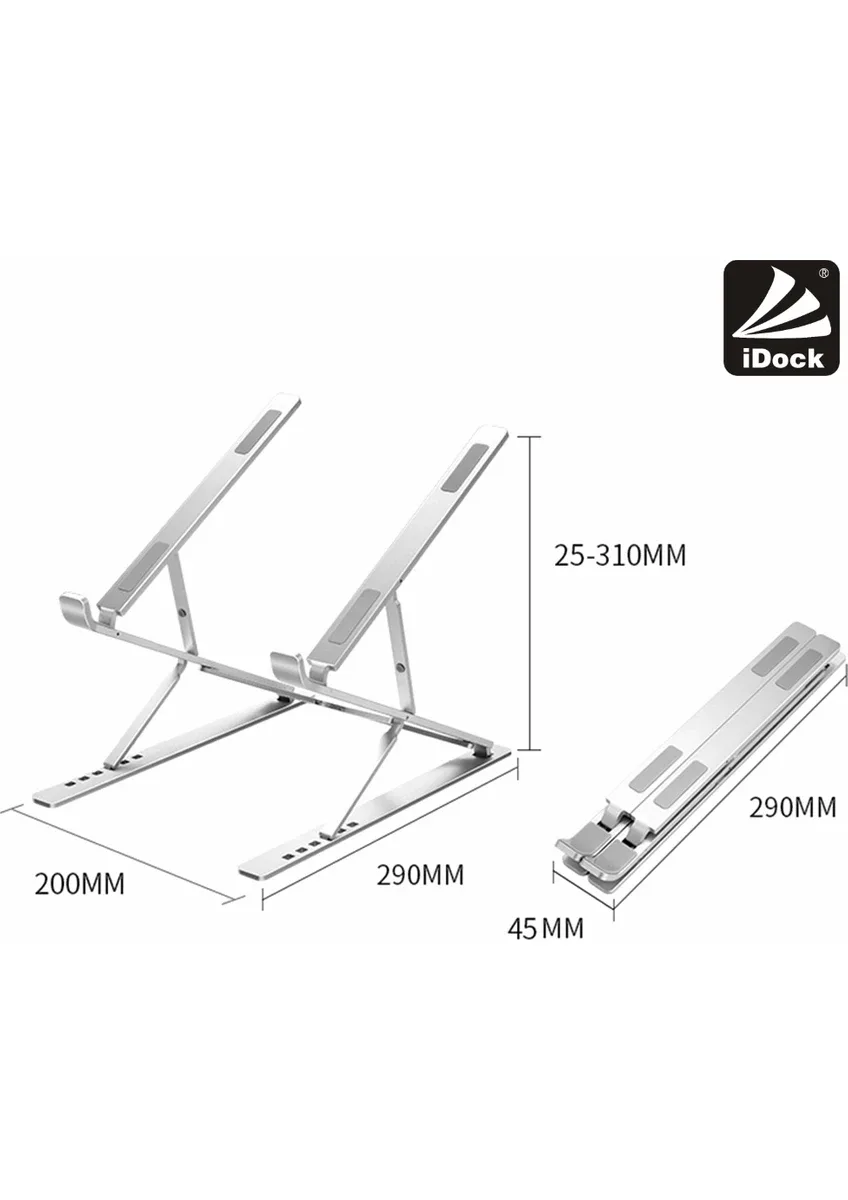 iDock N8 Çift Taraflı Ayarlı Katlanabilir Alüminyum Laptop Standı - Görsel 4