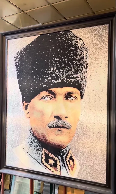 Kumaşa Baskı Kalpaklı ATATÜRK
