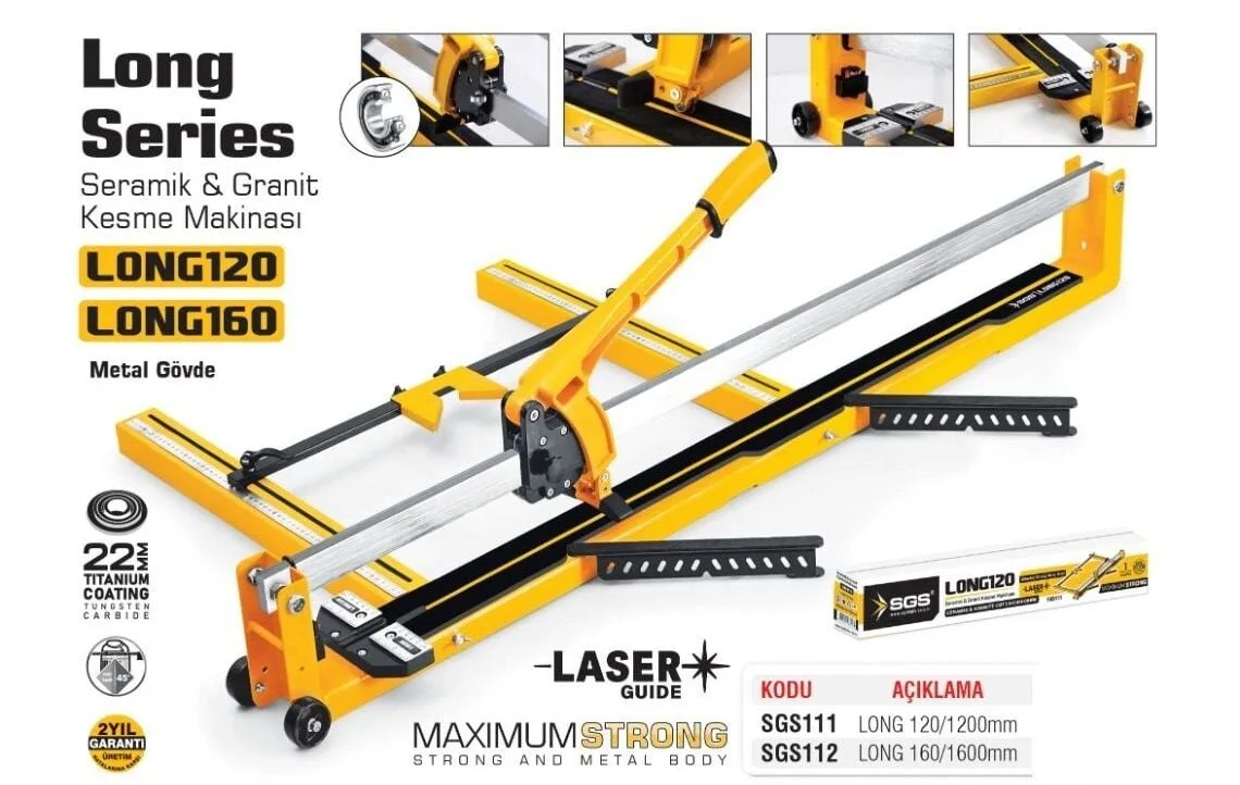 SGS 111 Long Serisi Seramik & Granit Kesme Makinası 120cm
