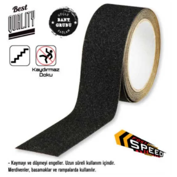 Siyah Merdiven Kaydırmaz Bant 50mmx5 metre Renk Siyah - Görsel 2