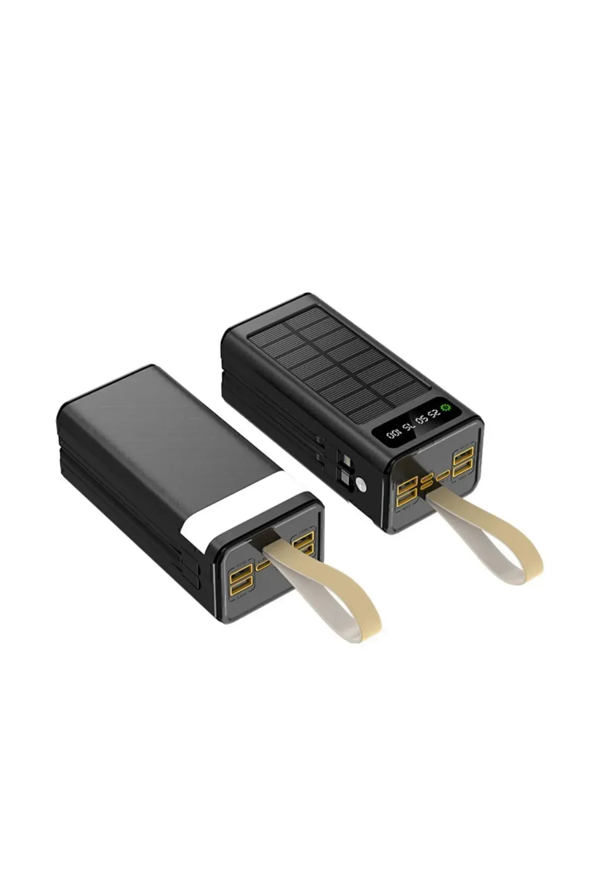 Solar 30.000 Mah Güneş Enerjili Led Işıklı Powerbank Şarj Aleti 4xUsb Çıkış Çoklu Şarj Çıkışı Kablo - Görsel 2