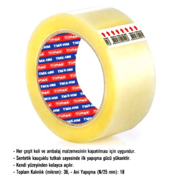 TOMAX HM Ambalaj Bandı 45mmx100 metre Renk Şeffaf - Görsel 2