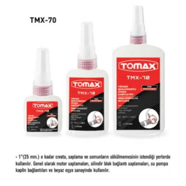 TOMAX Sökülmez Civata sabitleyici TMX 70-250 ml 6 Adet - Görsel 2