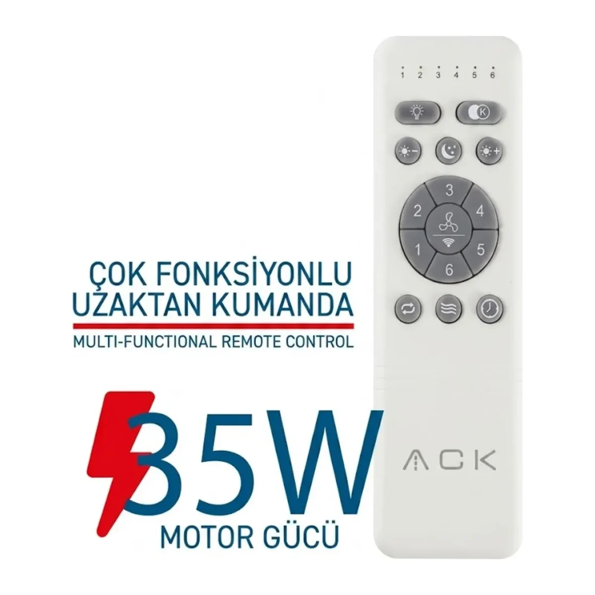 TAVAN FANI BEYAZ 35W DC MOTOR 52 INC (132CM) UZAKTAN KUMANDALI - Görsel 4