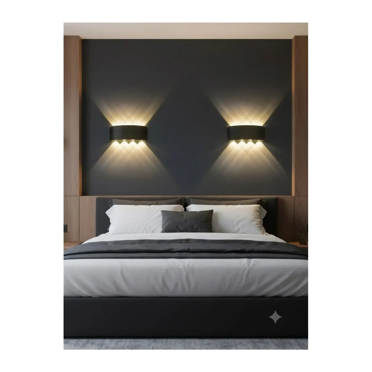 SİYAH KASA HAİTİ LED APLİK IP54 3000K 8*1W / SMD CHIP 50.000 SAAT KULLANIM ÖMRÜ