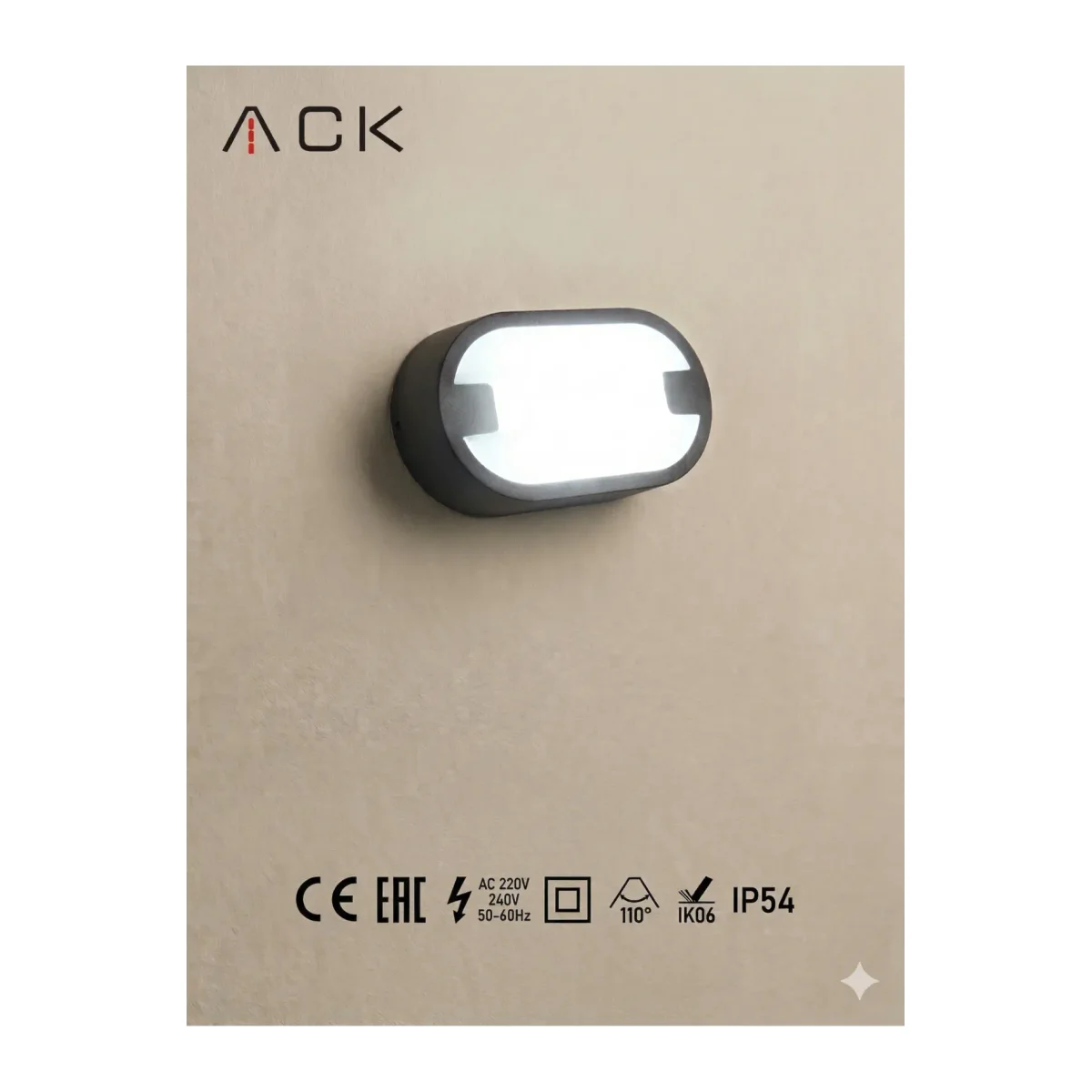 15W LED Oval Armatür – IP54 Su Geçirmez Bahçe ve Duvar Apliği 6500K Beyaz Işık - Görsel 2