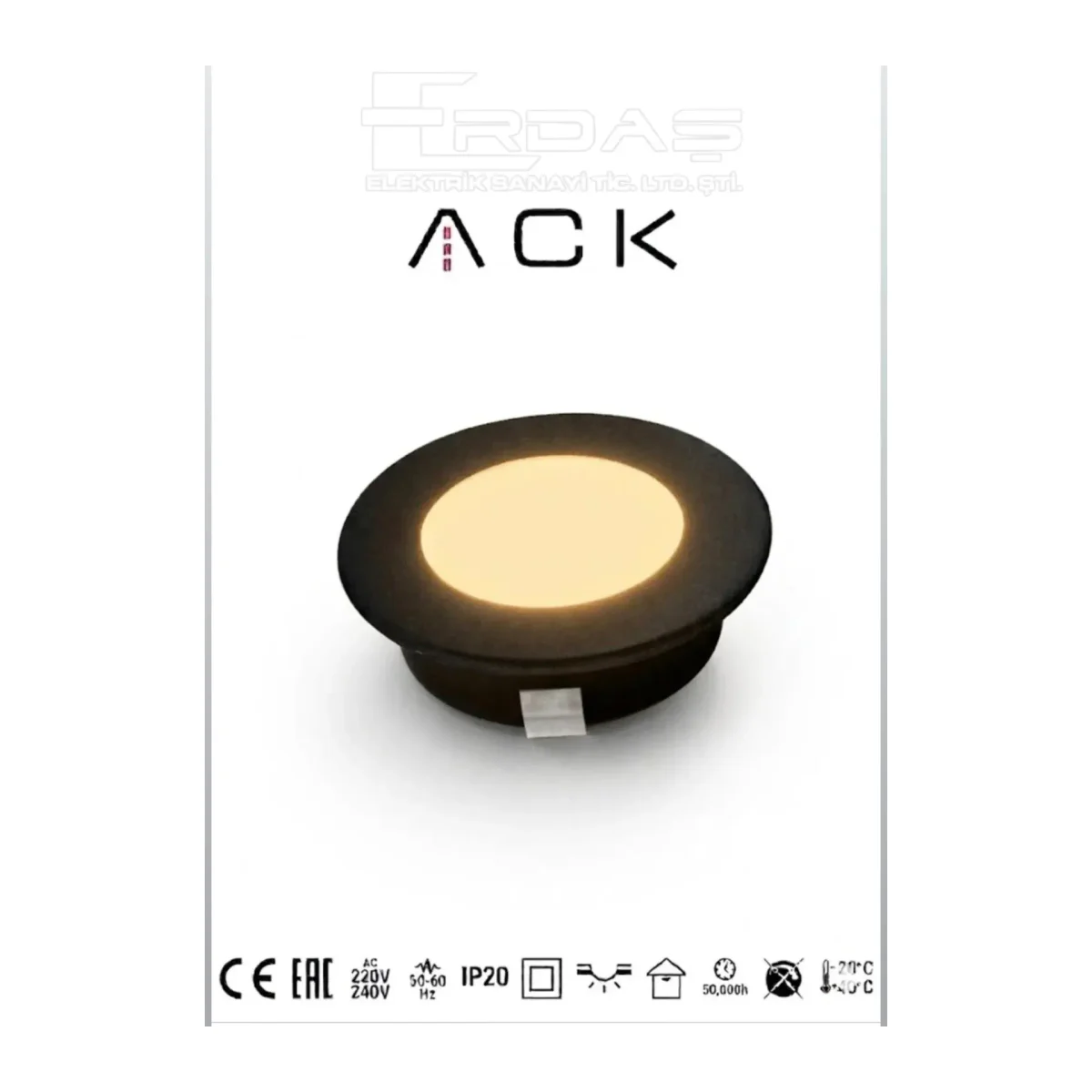2.5W LED Mobil Spot - Gömme Tavan Spotu Siyah Kasa 3000k - Görsel 3