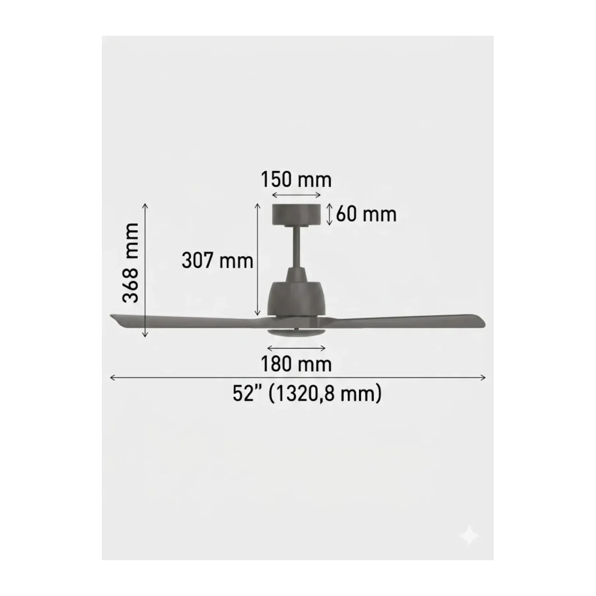 TAVAN FANI BEYAZ 35W DC MOTOR 52 INC (132CM) UZAKTAN KUMANDALI - Görsel 3