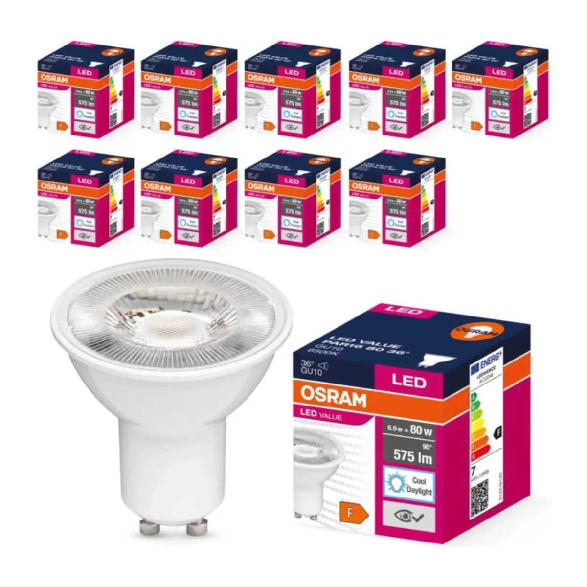 GU10 Led Ampul 6.9W 6500K Beyaz (10 Adet) - Görsel 2