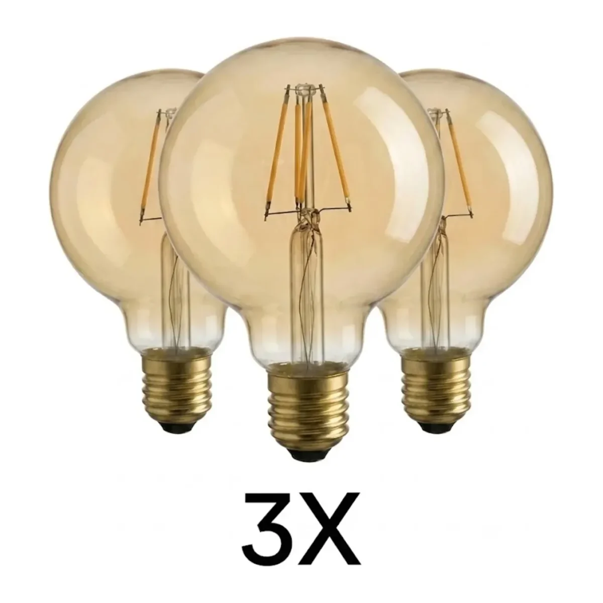 4W 220-240V E27 2200K G95 LED RUSTIK AMPUL 3 ADET