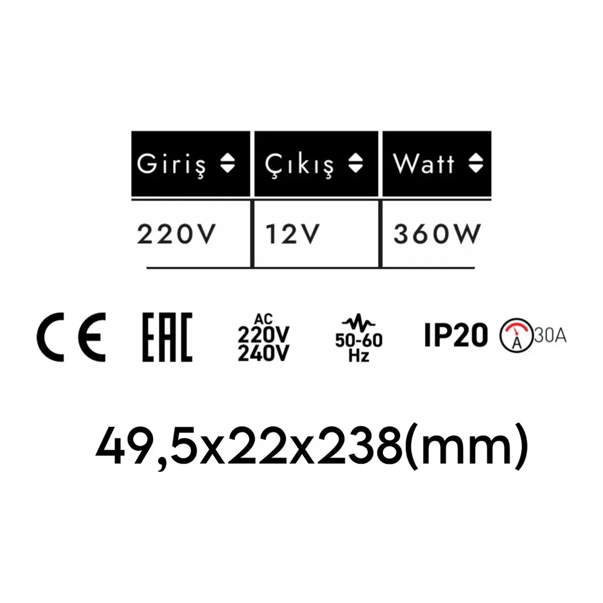 12V 30A LED Trafo - Görsel 2