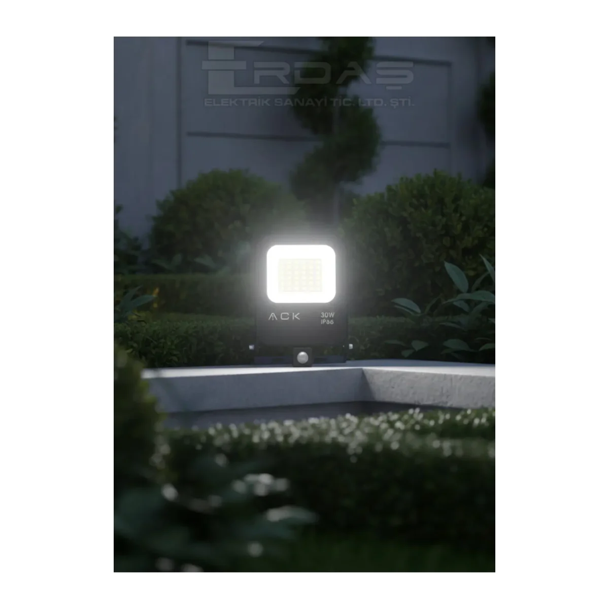 30W Sensörlü LED Projektör Beyaz - Görsel 2