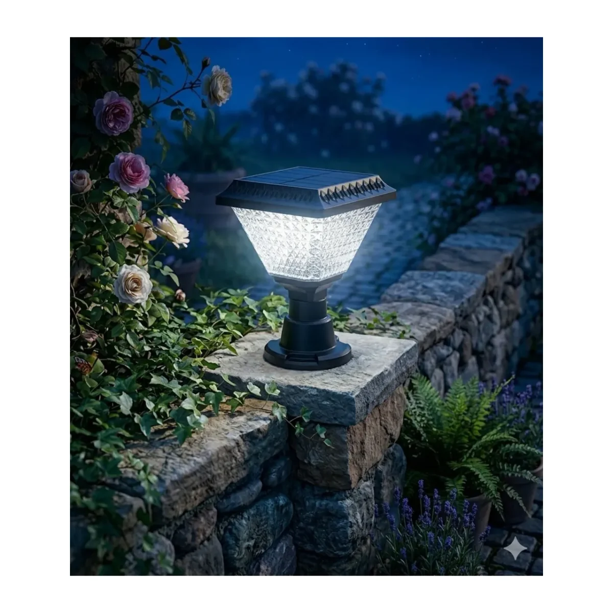 9311 30W SOLAR GÜNEŞ ENERJİLİ BAHÇE ARMATÜRÜ 6500K BEYAZ IŞIK IP65
