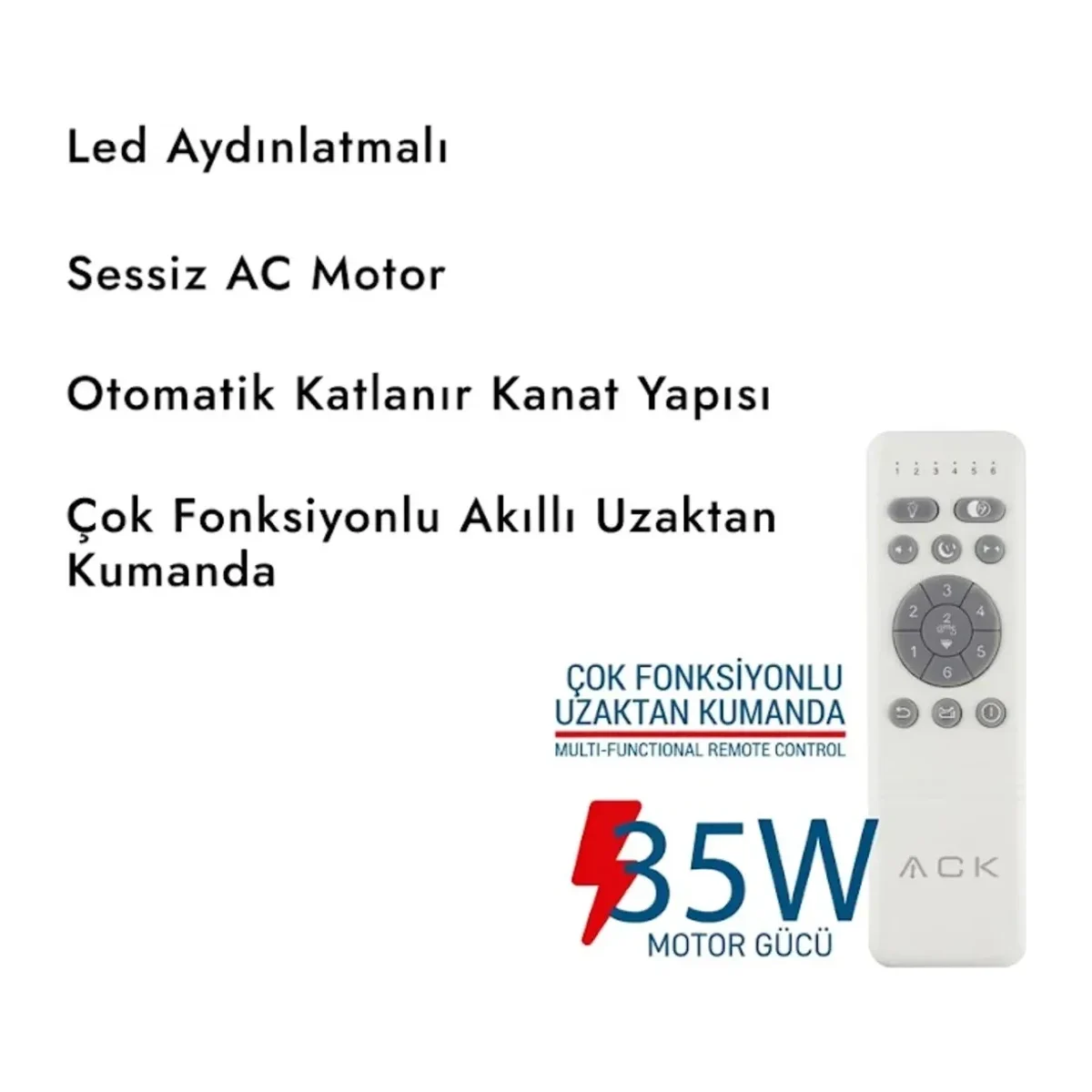 LED TAVAN FANI BEYAZ CCT 20W 42INC(106CM) DIMMABLE UZAKTAN KUMANDALI - Görsel 4