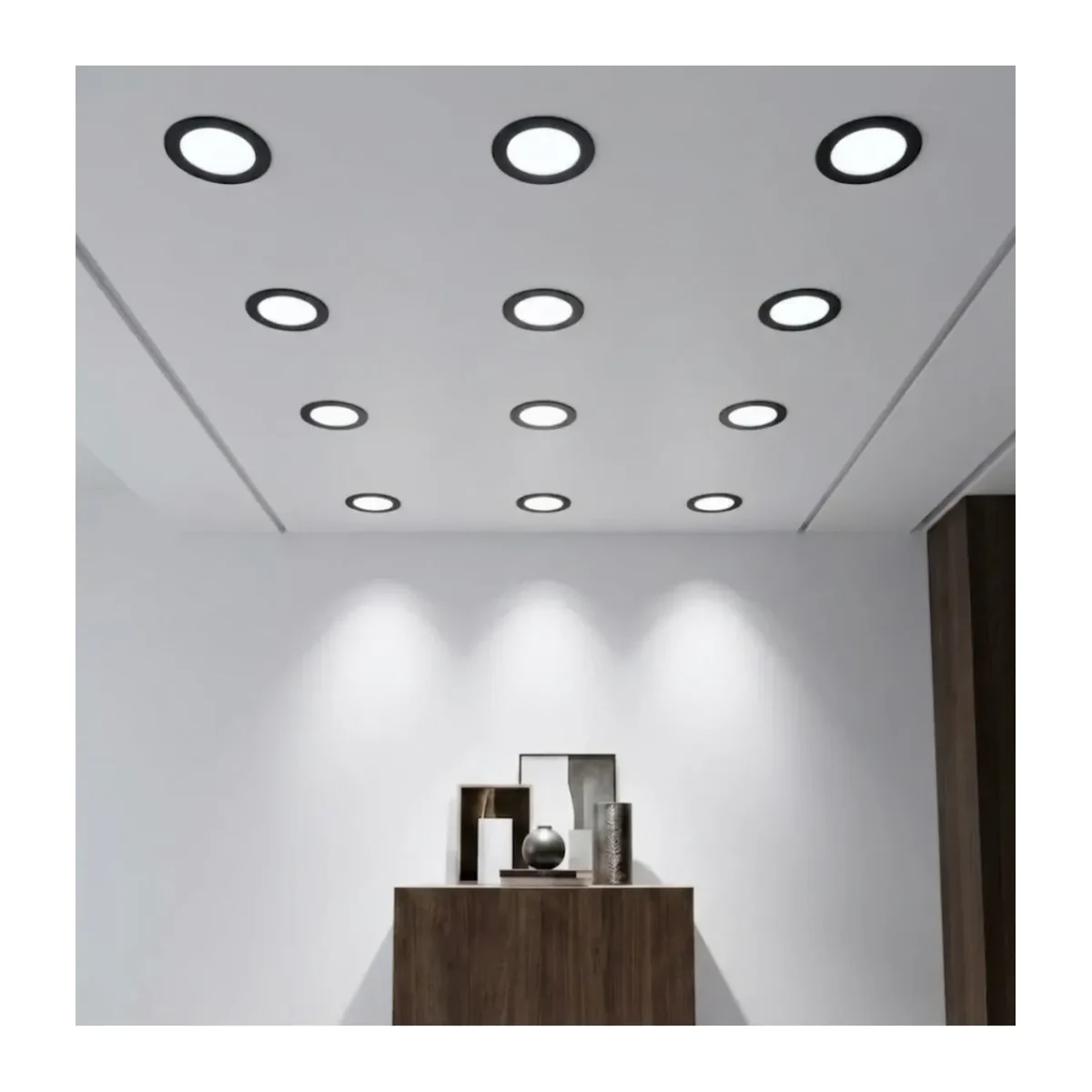 6W LED PANEL SİYAH KASA 6500K 10 ADET - Görsel 2