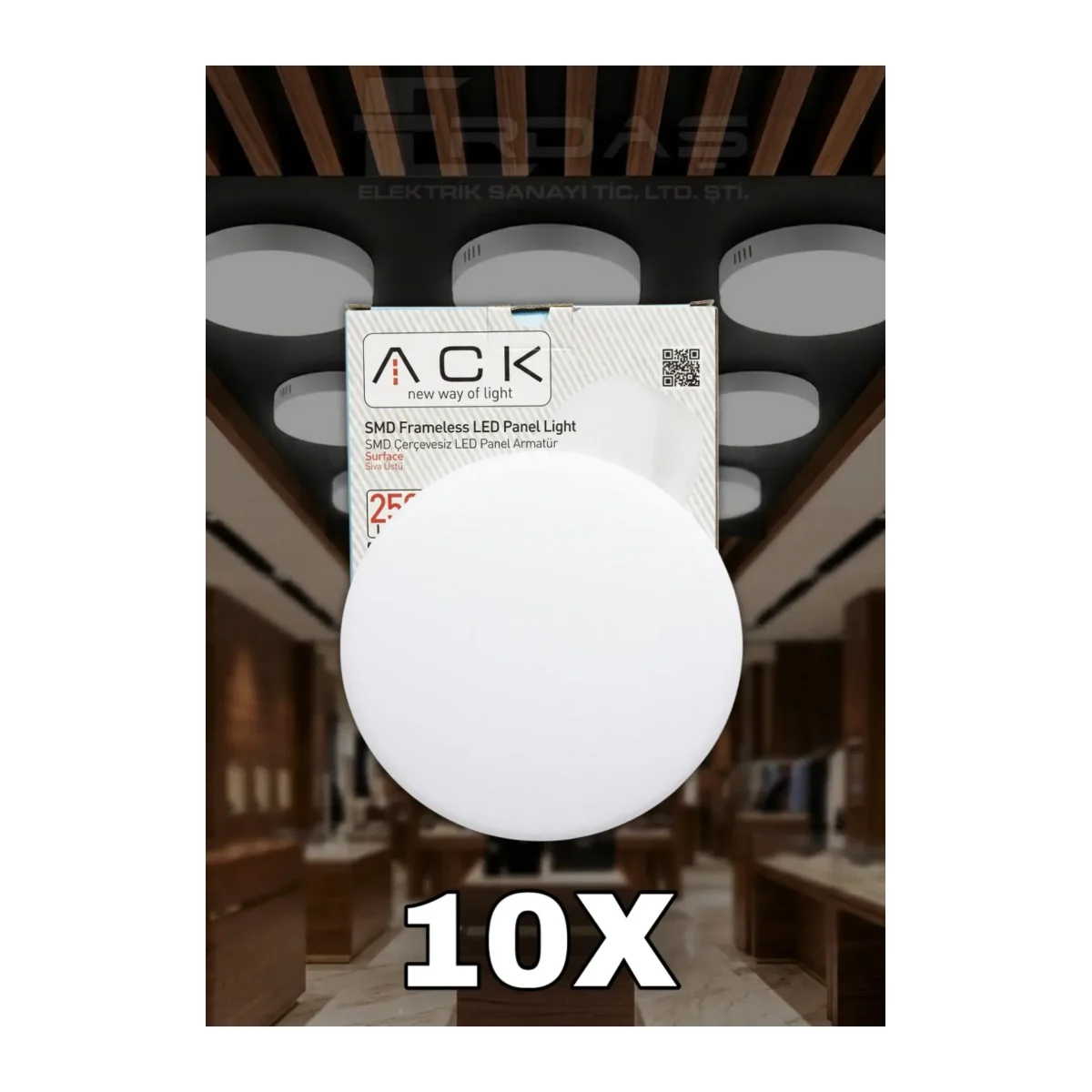 24W 6500K Beyaz Sıva Üstü Led Armatür 10 ADET