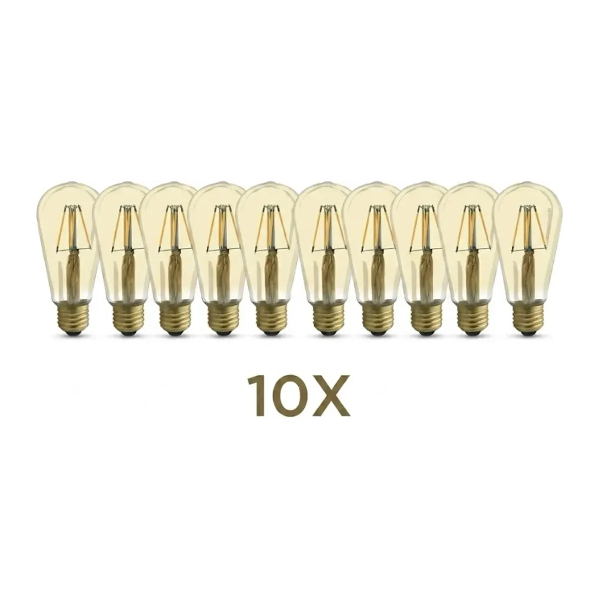 4W 220-240V E27 2200K ST64 LED RUSTIK AMPUL 10 ADET