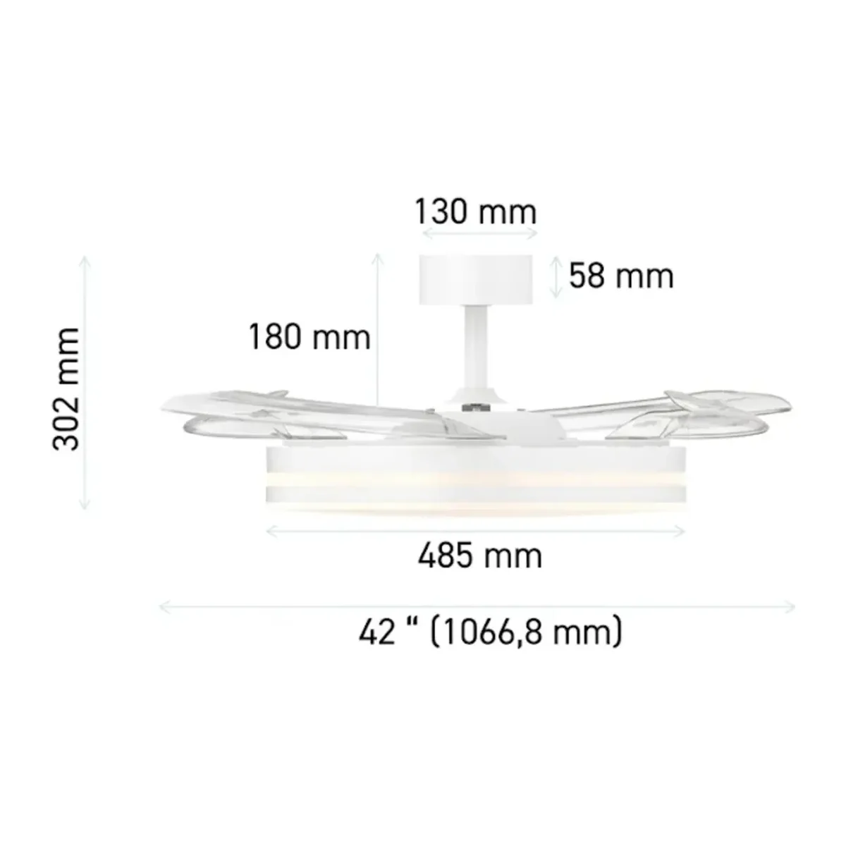 LED TAVAN FANI BEYAZ CCT 20W 42INC(106CM) DIMMABLE UZAKTAN KUMANDALI - Görsel 3