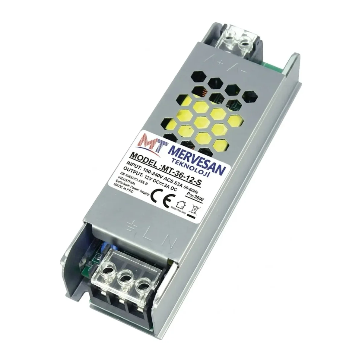 1.5 AMPER SLİM LED TRAFOSU MT-36-24-S 24 VDC 1.5 Amper (SMPS)