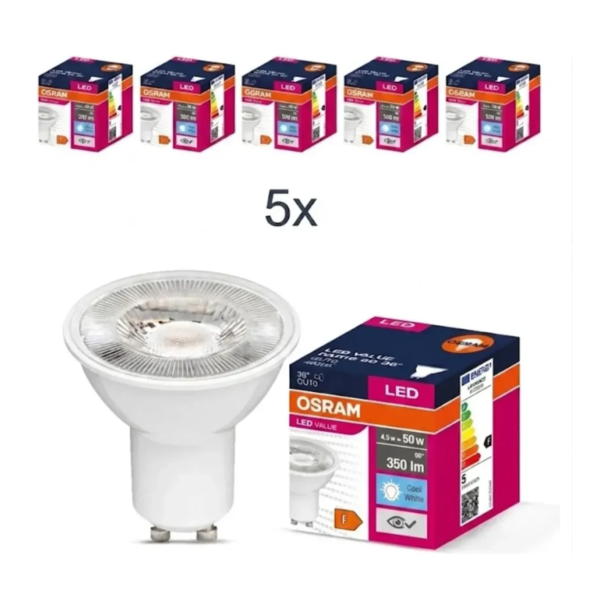 GU10 Led Ampul 4.5W 4000K Sıcak Beyaz (5 Adet)