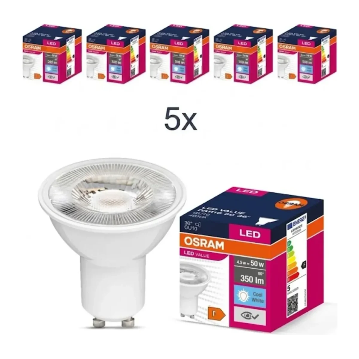 GU10 Led Ampul 4.5W 6500K Beyaz (5 Adet)