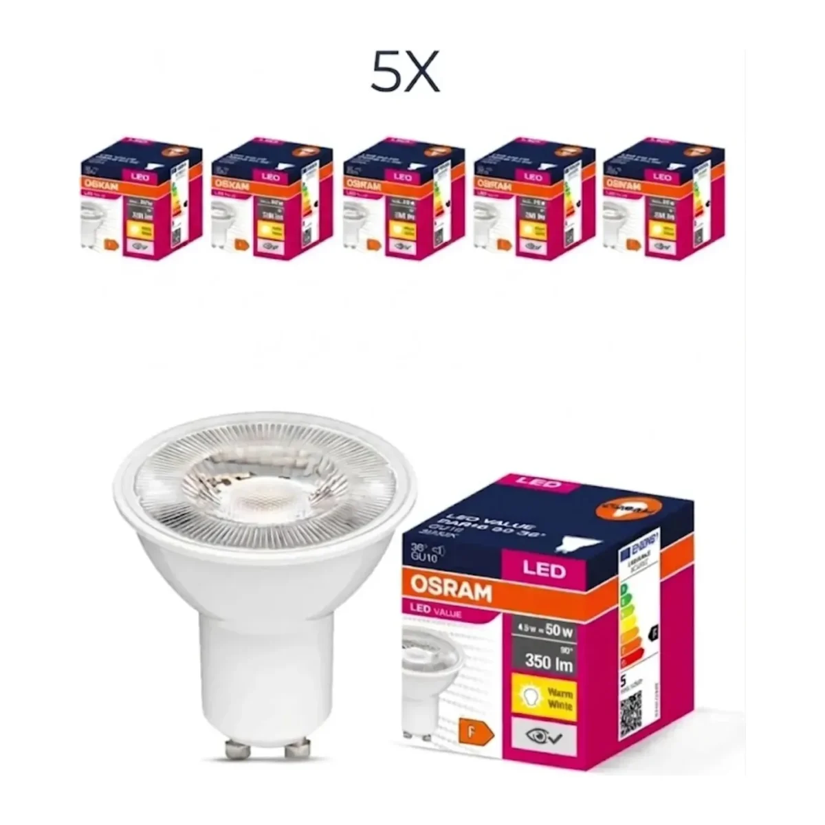 GU10 Led Ampul 4.5W 3000K Gün Işığı (5 Adet)