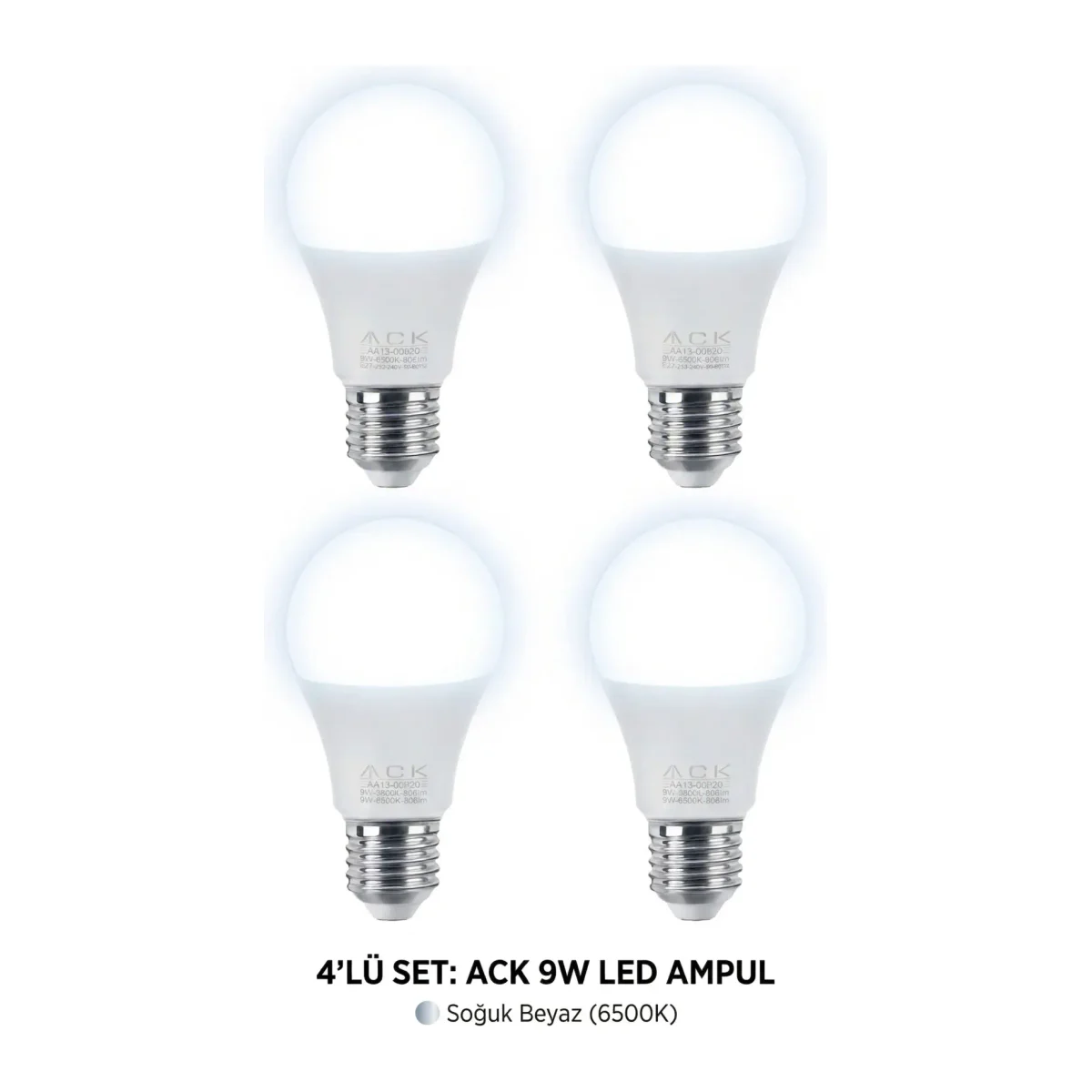 12W LED TASARUFLU AMPUL 6500K E27 4 ADET