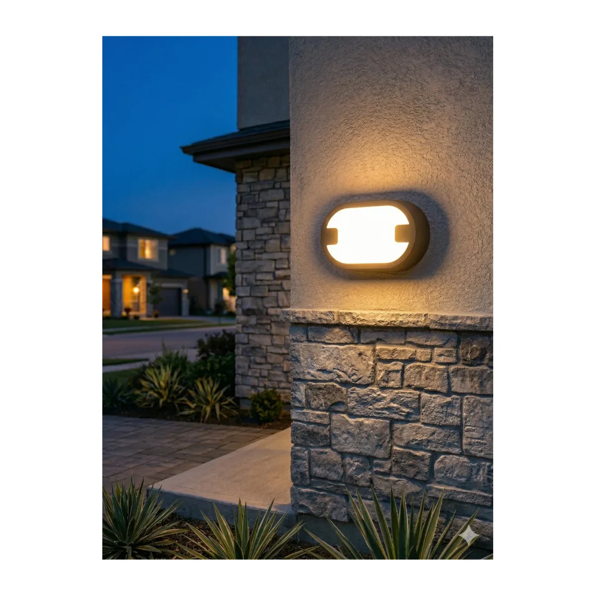 15W LED Oval Armatür – IP54 Su Geçirmez Bahçe ve Duvar Apliği 3000K Günışığı