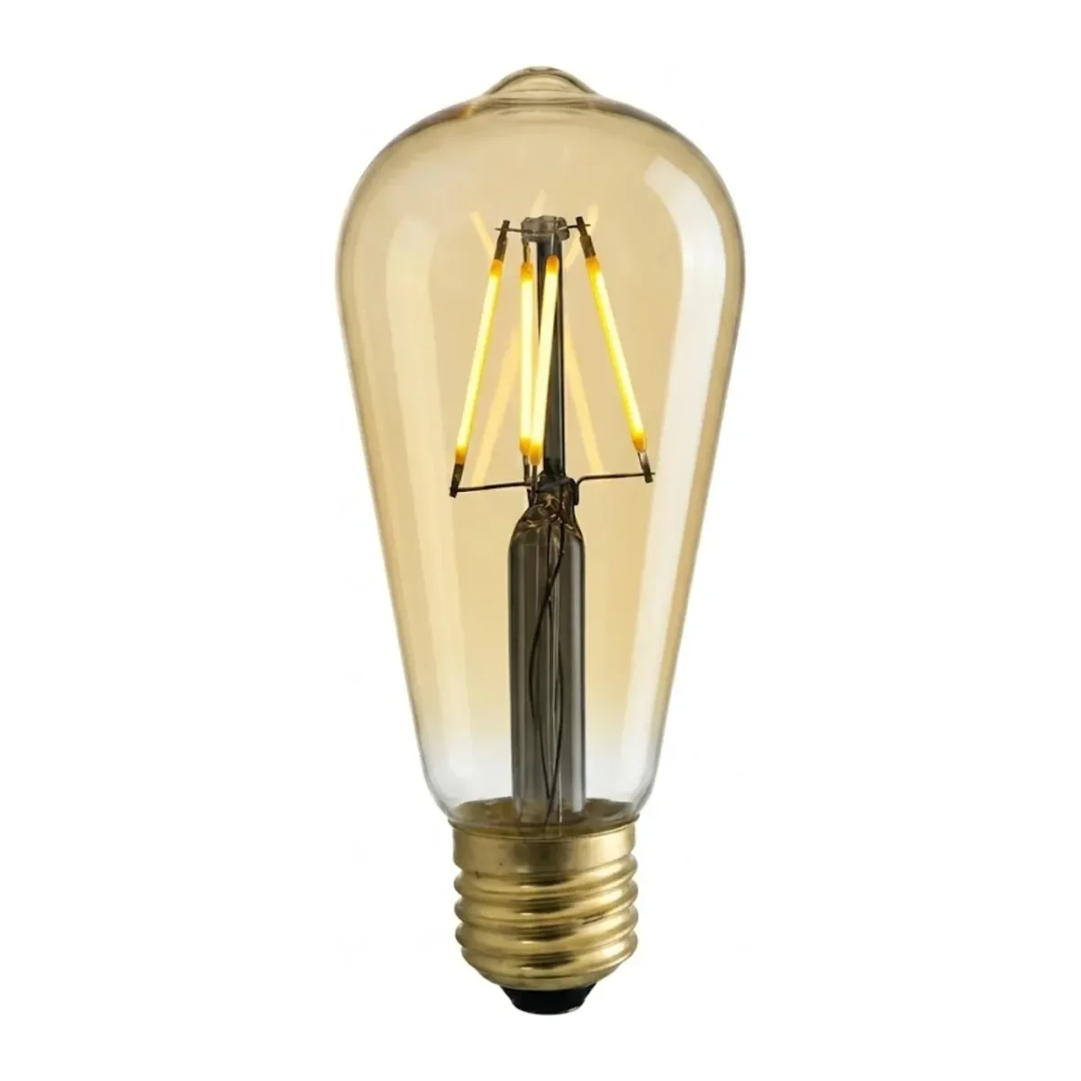 4W 220-240V E27 2200K ST64 LED RUSTIK AMPUL 5 ADET - Görsel 2