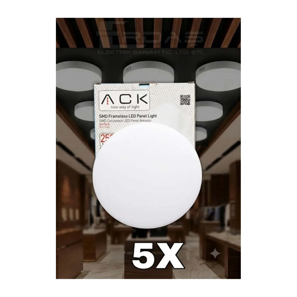 24W 4000K SICAK BEYAZ SIVA ÜSTÜ LED ARMATÜR 5 ADET