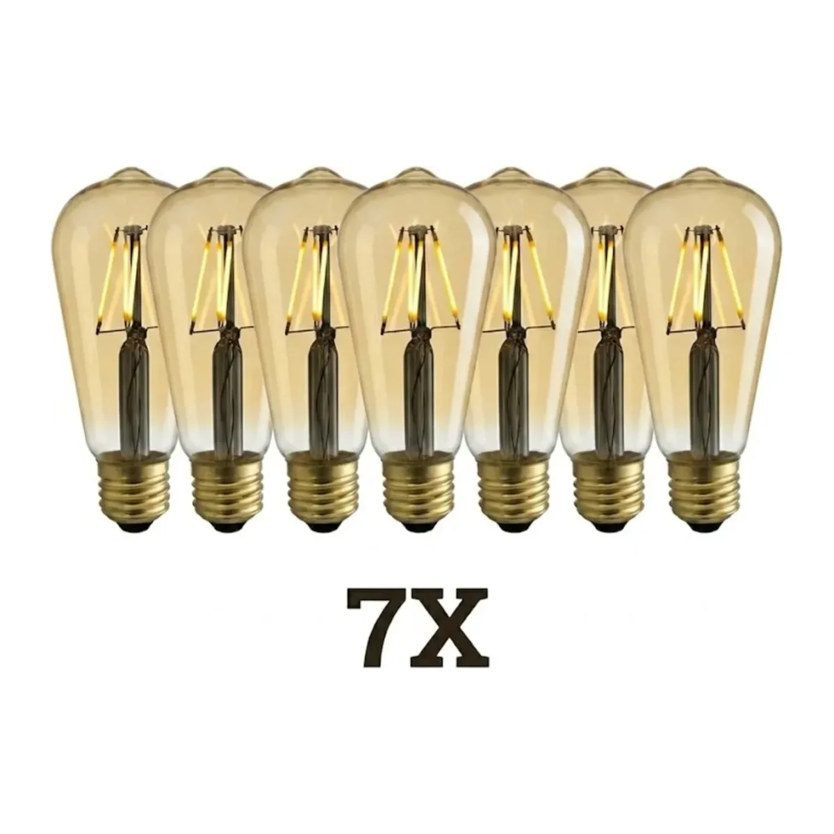 4W 220-240V E27 2200K ST64 LED RUSTIK AMPUL 7 ADET