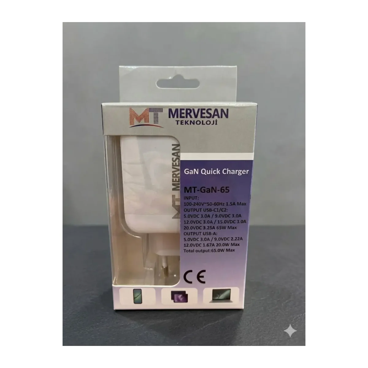 MT-GAN-65 HIZLI ŞARJ ADAPTÖRÜ 65W