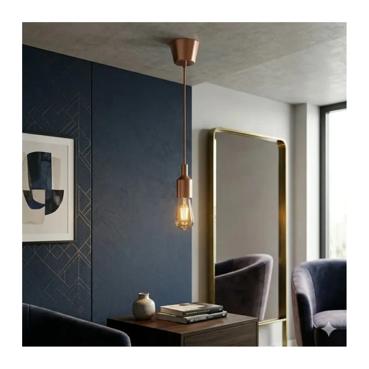 DEKORATİF MODERN SARKIT ASKI APARATI E27 - BROWN RENK