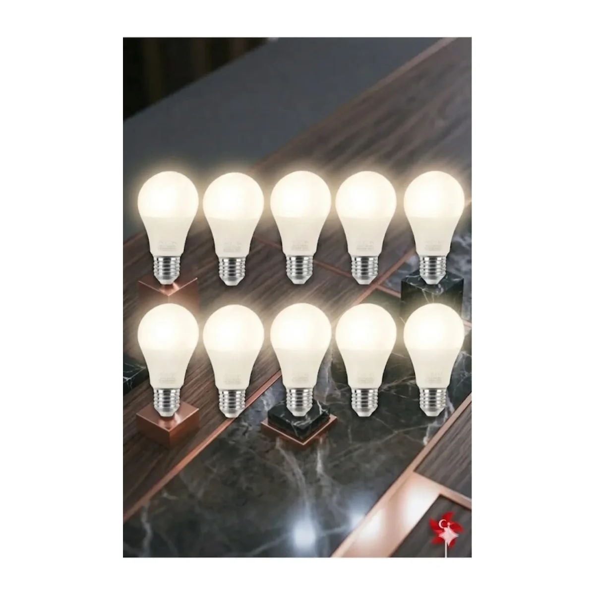 LED Ampul 9W E27 A60 4000K 10 Adet