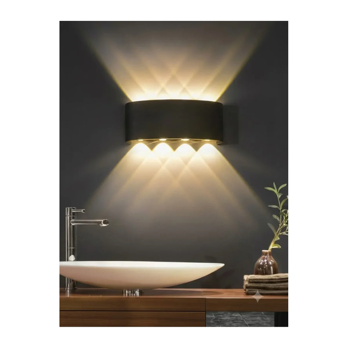 SİYAH KASA HAİTİ LED APLİK IP54 3000K 8*1W / SMD CHIP 50.000 SAAT KULLANIM ÖMRÜ - Görsel 2