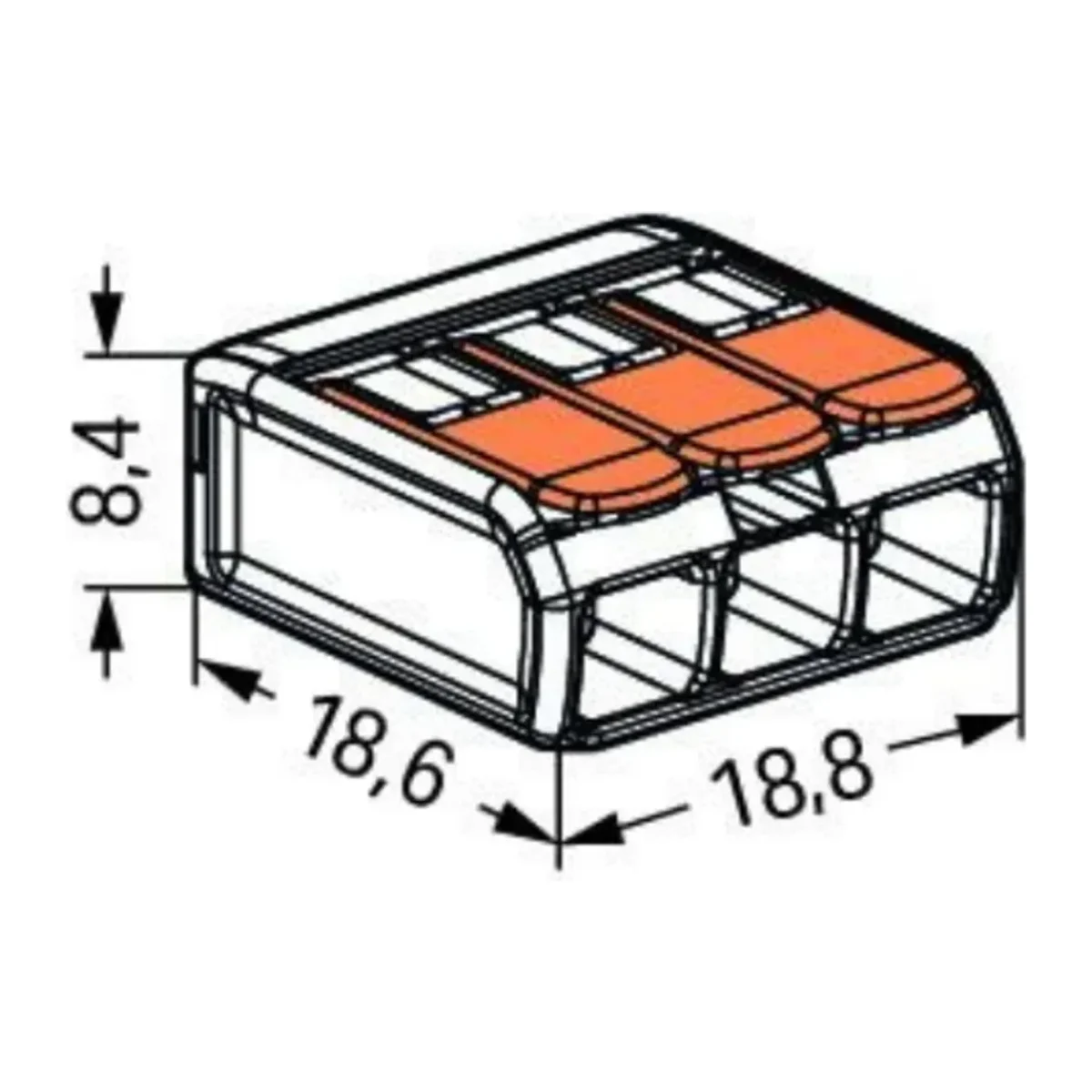 221-413 Klemens, Buat Klemensi, 3 Girişli, 50 Adet - Görsel 4
