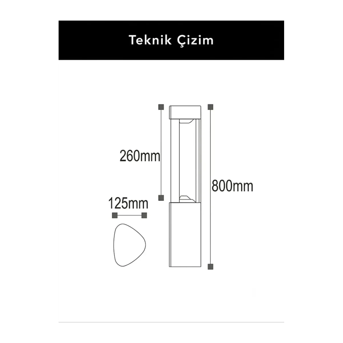7W DALLAS 800MM Alüminyum LED 3000K LED BAHÇE ARMATÜRÜ IP65 - Görsel 2