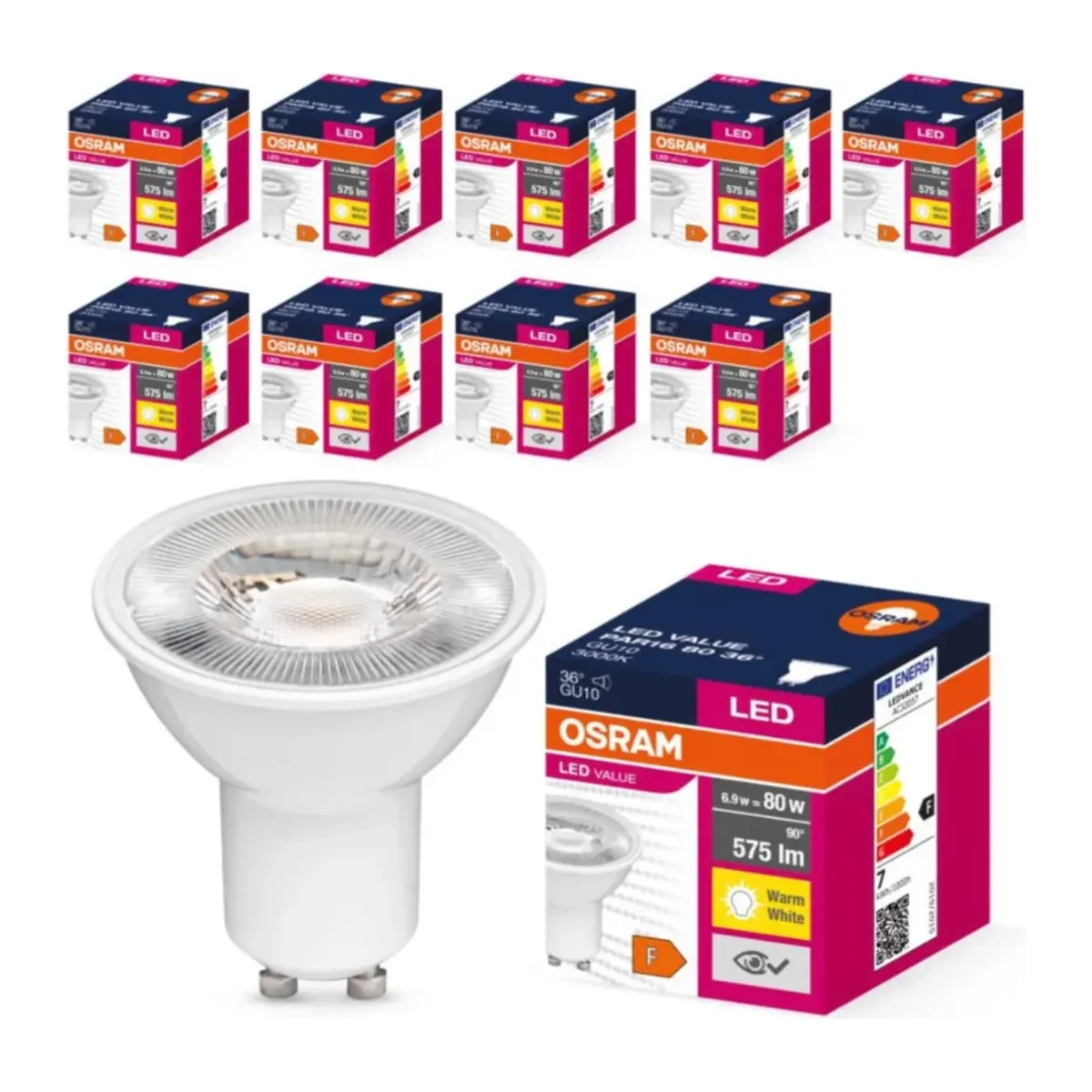 GU10 Led Ampul 6.9 W 3000K Gün Işığı (10 Adet)
