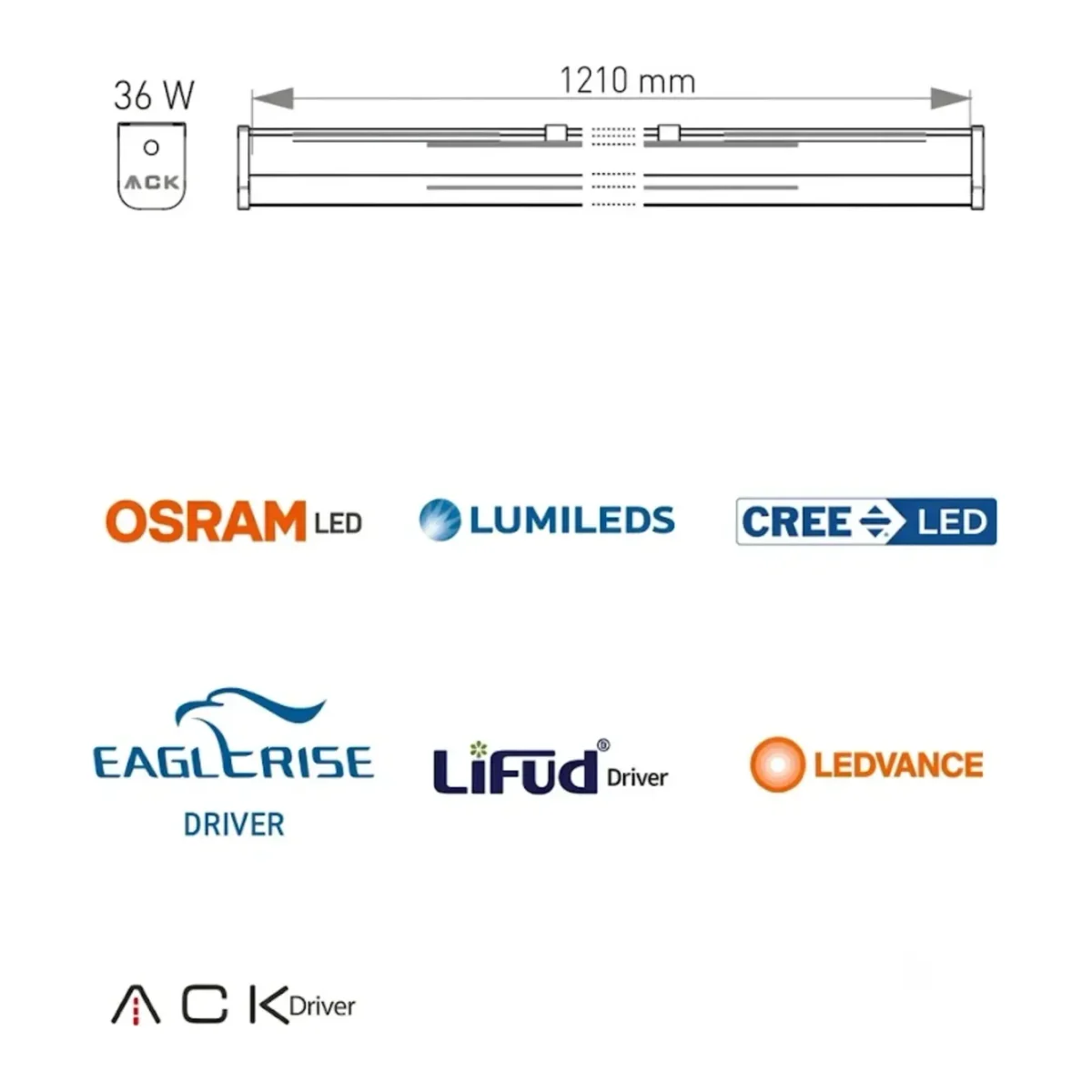36W LED ETANJ ARMATÜR IP65 3000K - Görsel 2