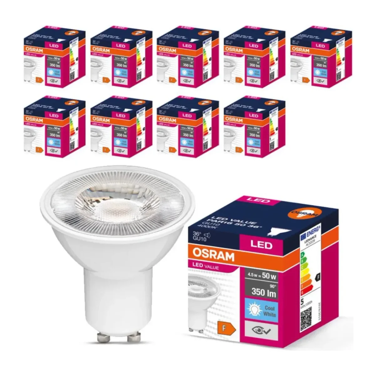 GU10 Led Ampul 4.5W 6500K Beyaz (10 Adet)