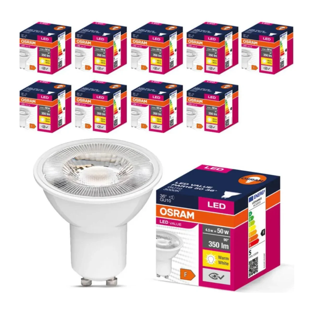 GU10 Led Ampul 4.5W 3000K Gün Işığı (10 Adet)