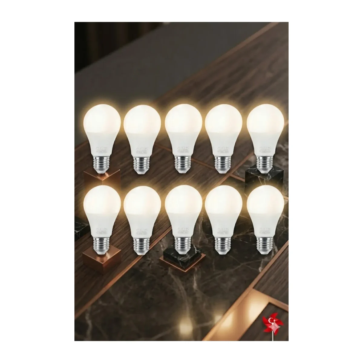 LED Ampul 9W E27 A60 Gün Işığı 10 Adet