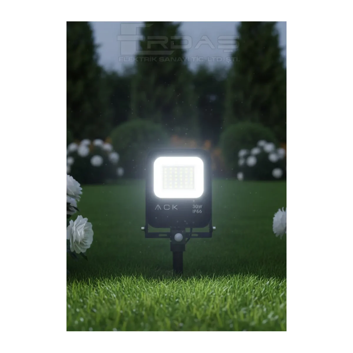 30W Sensörlü LED Projektör Beyaz