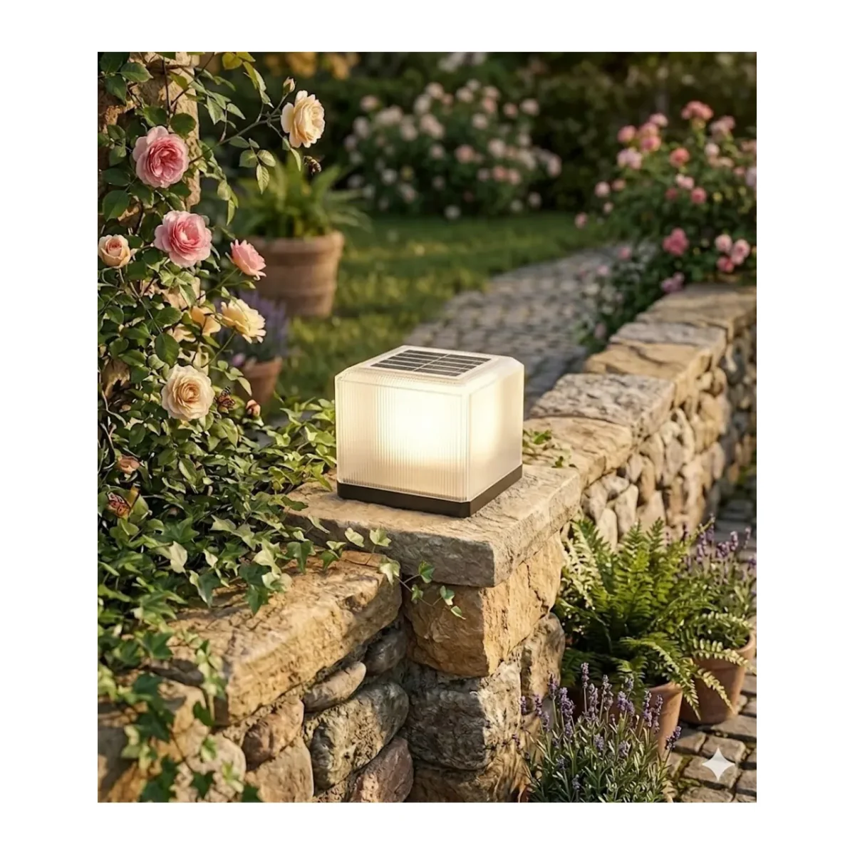 30W Solar Bahçe Set Üstü Küp Armatür - Görsel 2