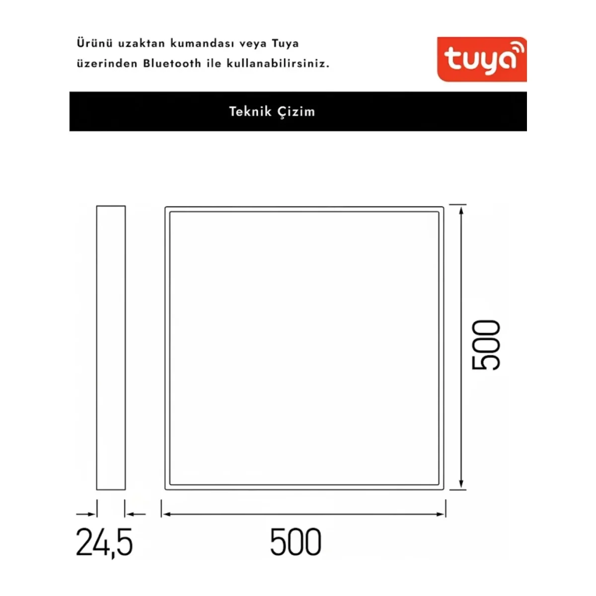 3 RENK SMART CCT PANEL 54W 500MMX500MM SIVA ÜSTÜ AT10-05090 50.000 SAAT KULLANIM ÖMRÜ - Görsel 5