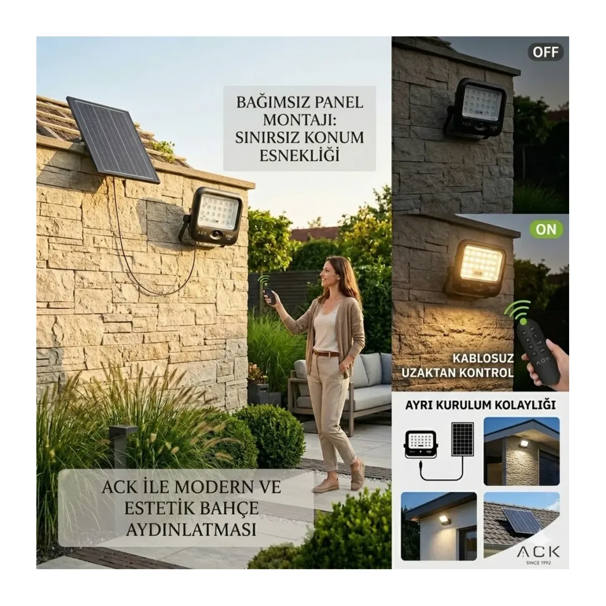 150W LENSLİ SOLAR LED PROJEKTÖR 6500K IP65 - Görsel 4