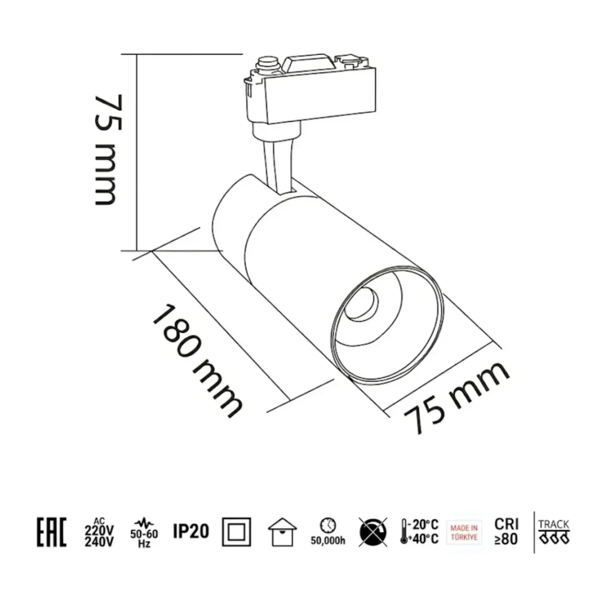 30W RAY SPOT BEYAZ KASA 6500K IŞIK - Görsel 3
